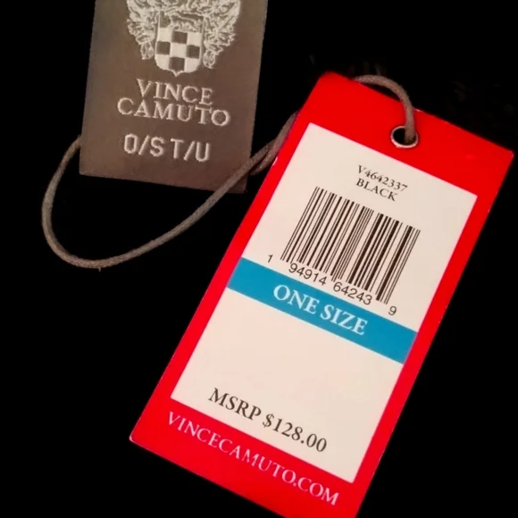 NWT VINCE CAMUTO Whip Stitched Black Faux Fur Trimmed Cape - Picture 6 of 7